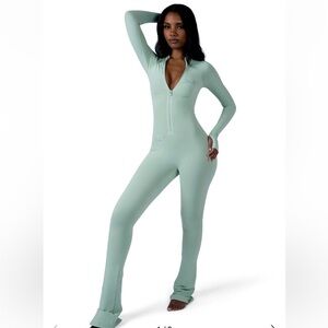 Mint Green Zip-Up Jumpsuit